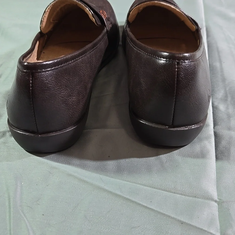 Life Stride Womens Dark Brown Slip-On Loafers Size 11M